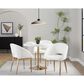 LumiSource Renee Arm Chair with Off-White Fabric Cushion in Gold (Set of 2), , large