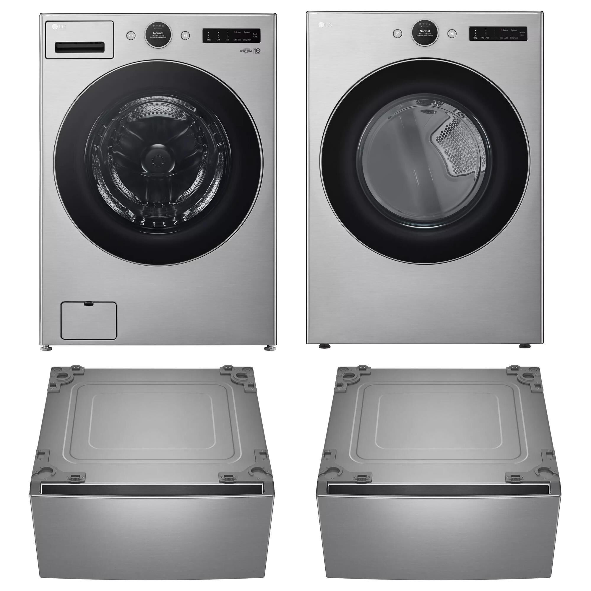 Lg 4.5 cuft front load washer and 7.4 cuft electric dryer on sale