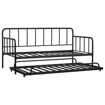 Signature Design by Ashley Trentlore Twin Metal Day Bed with Trundle in Black, , large