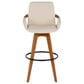 Lumisource Cosmo Swivel Barstool with Cream Cushion in Walnut and Black, , large