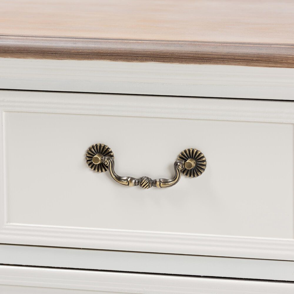 Baxton Studio Amalie 4-Drawer Accent Storage Cabinet in White and Oak, , large