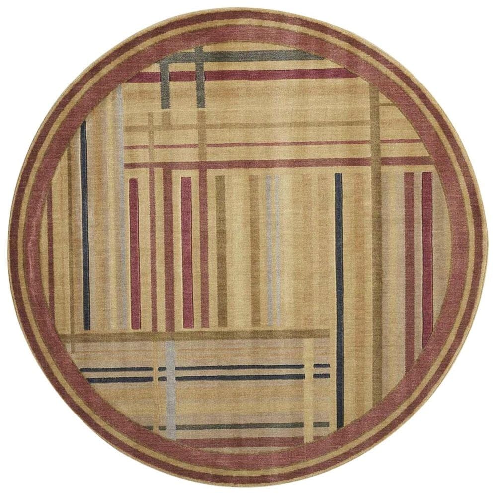 Nourison Somerset ST17 5'6" Round Multicolor Area Rug, , large