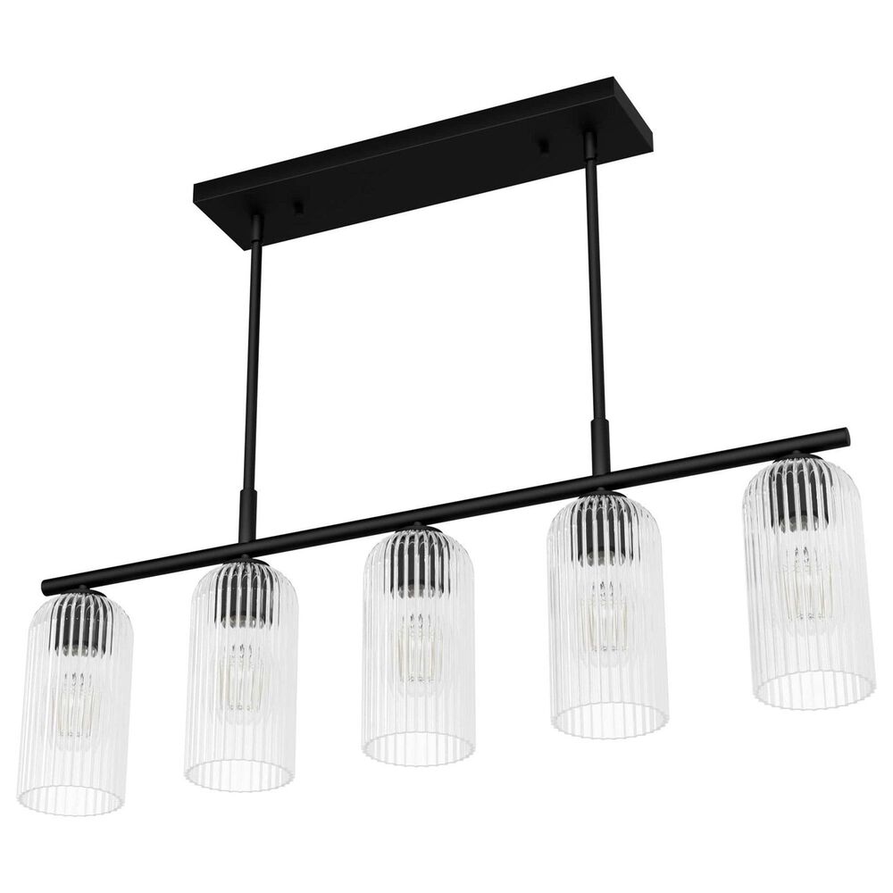 Hunter Beverly Glen Jasmine Roth 5-Light Island Chandelier in Matte Black, , large