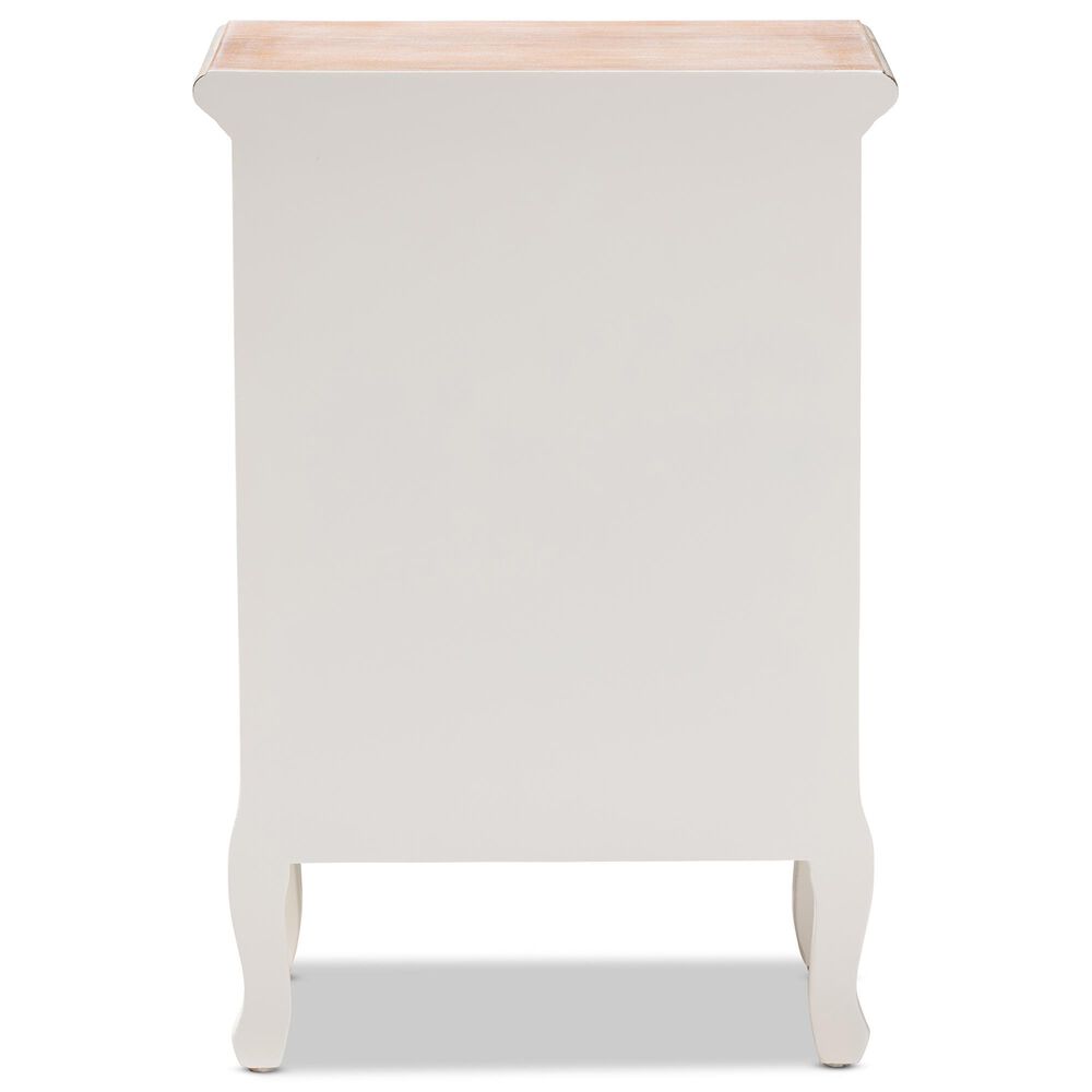 Baxton Studio Capucine 3-Drawer End Table in Natural Whitewashed Oak and White, , large