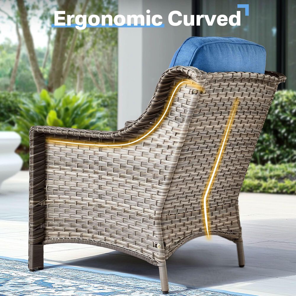 HOMLUX 6-Piece Patio Conversation Set with Coffee Table in Denim Blue, , large