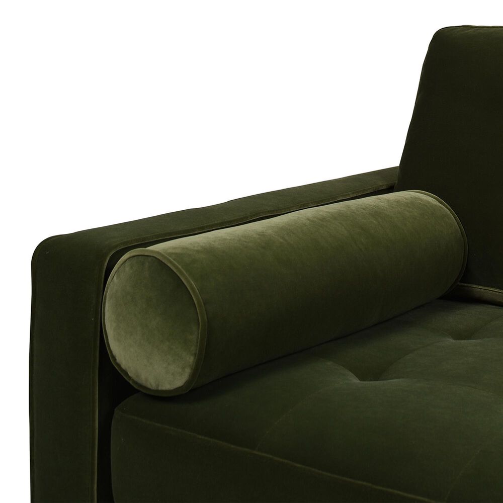 Jennifer Taylor Home Nicholas Stationary Sofa in Olive Green Velvet, , large