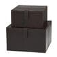 Maple and Jade 9.9" 2-Piece Handmade Storage Decorative Box Set in Dark Brown, , large