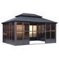 HOMLUX 12" x 16" Outdoor Sunroom Gazebo with Aluminum Frame, Galvanized Steel Roof in Grey, , large