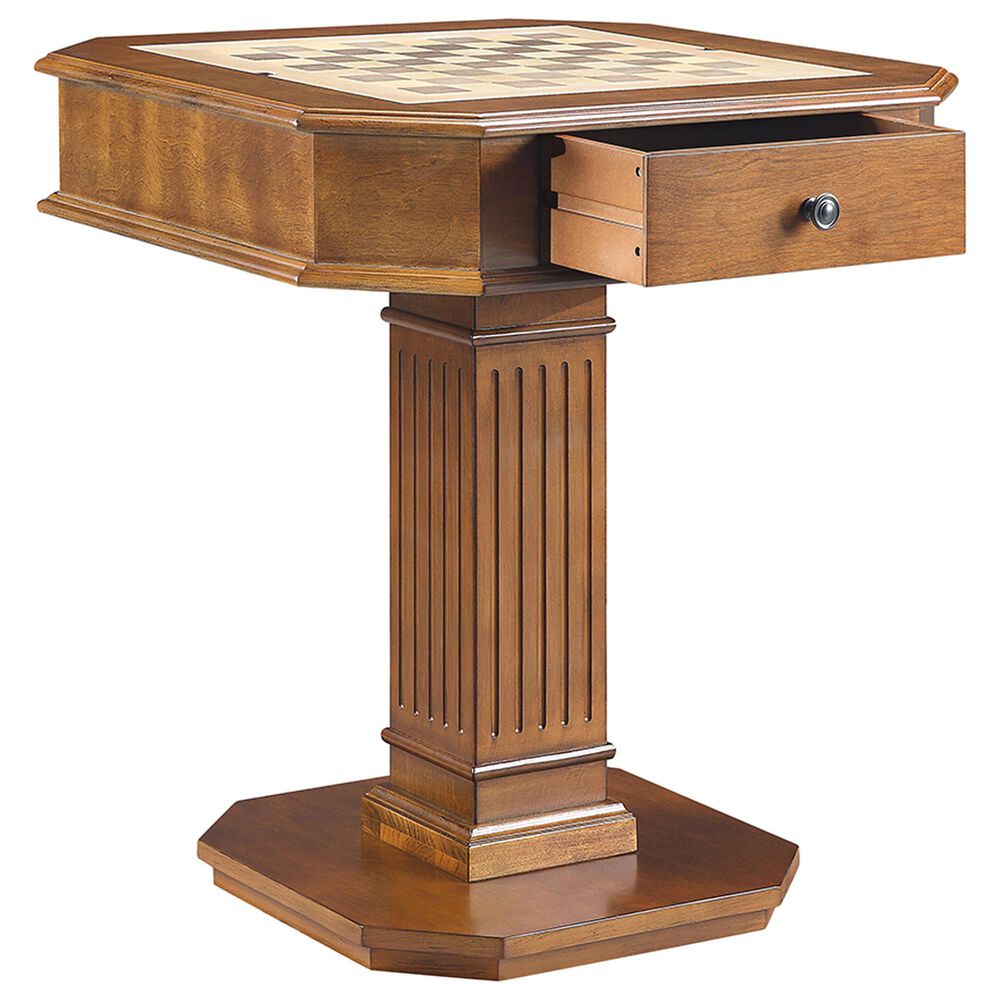HOMLUX Galini 2-Drawer Game Table in Brown, , large