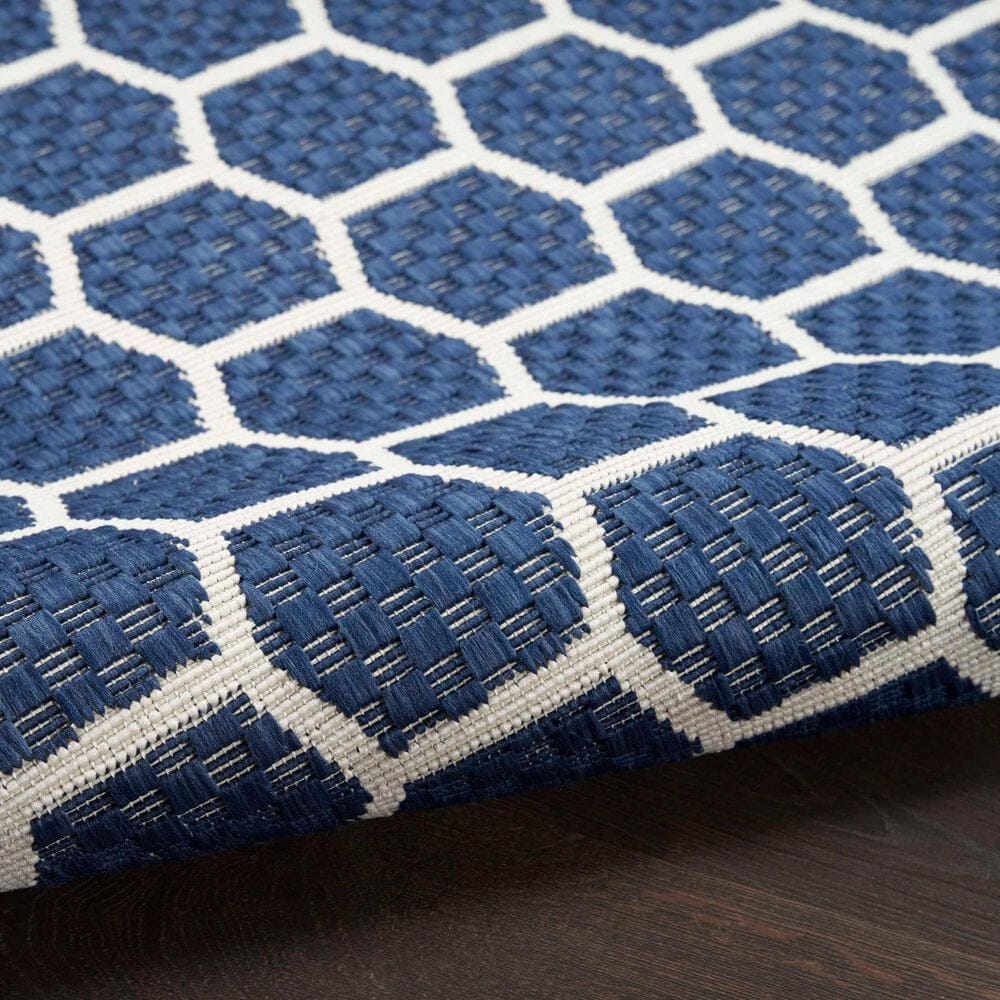 Nourison Twist Reversible 10&#39; x 14&#39; Navy Indoor/Outdoor Area Rug, , large