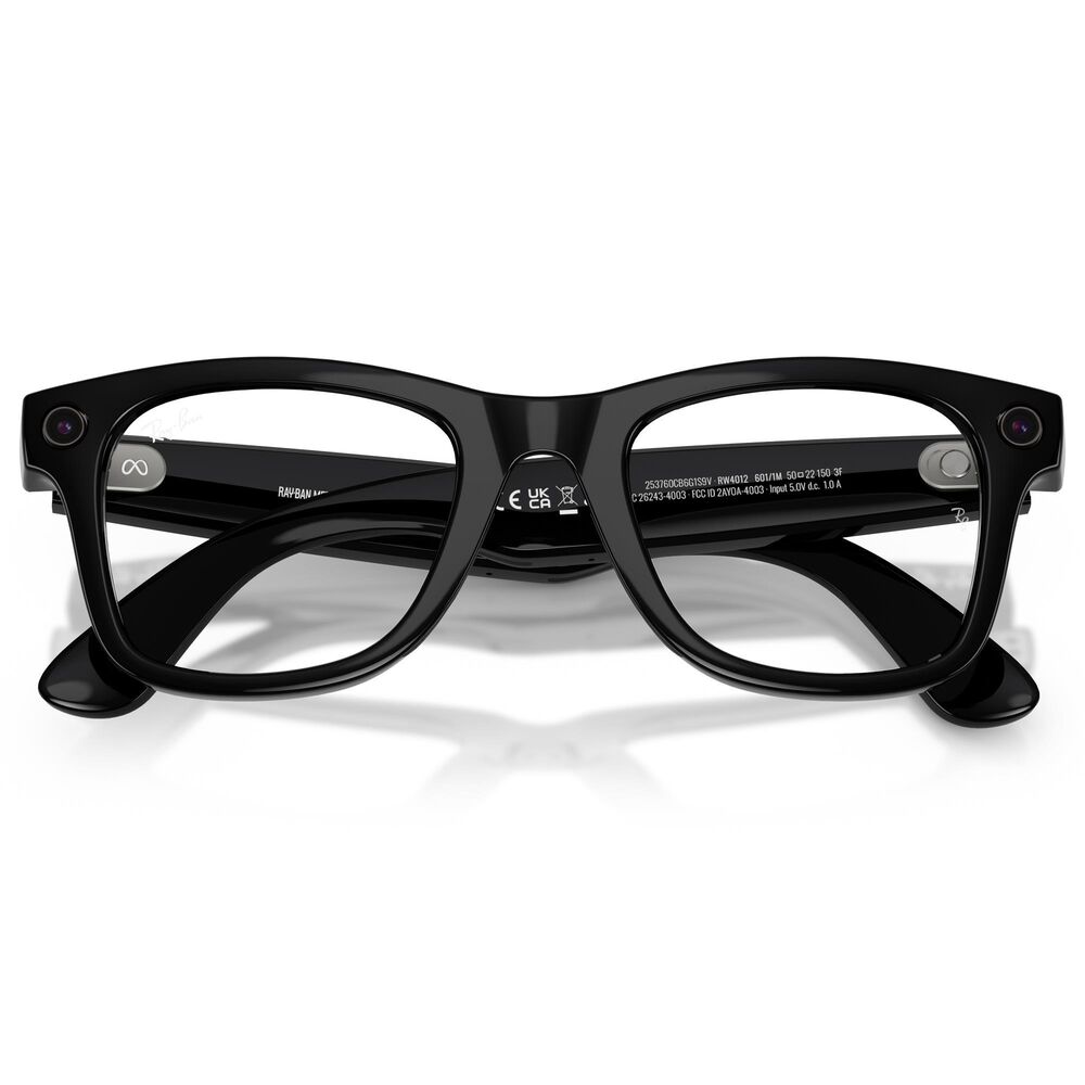 Rayban Glasses Wayfarer Gen 2 53mm Sunglasses with Clear and Graphite Green Transitions Lenses in Shiny Black, , large