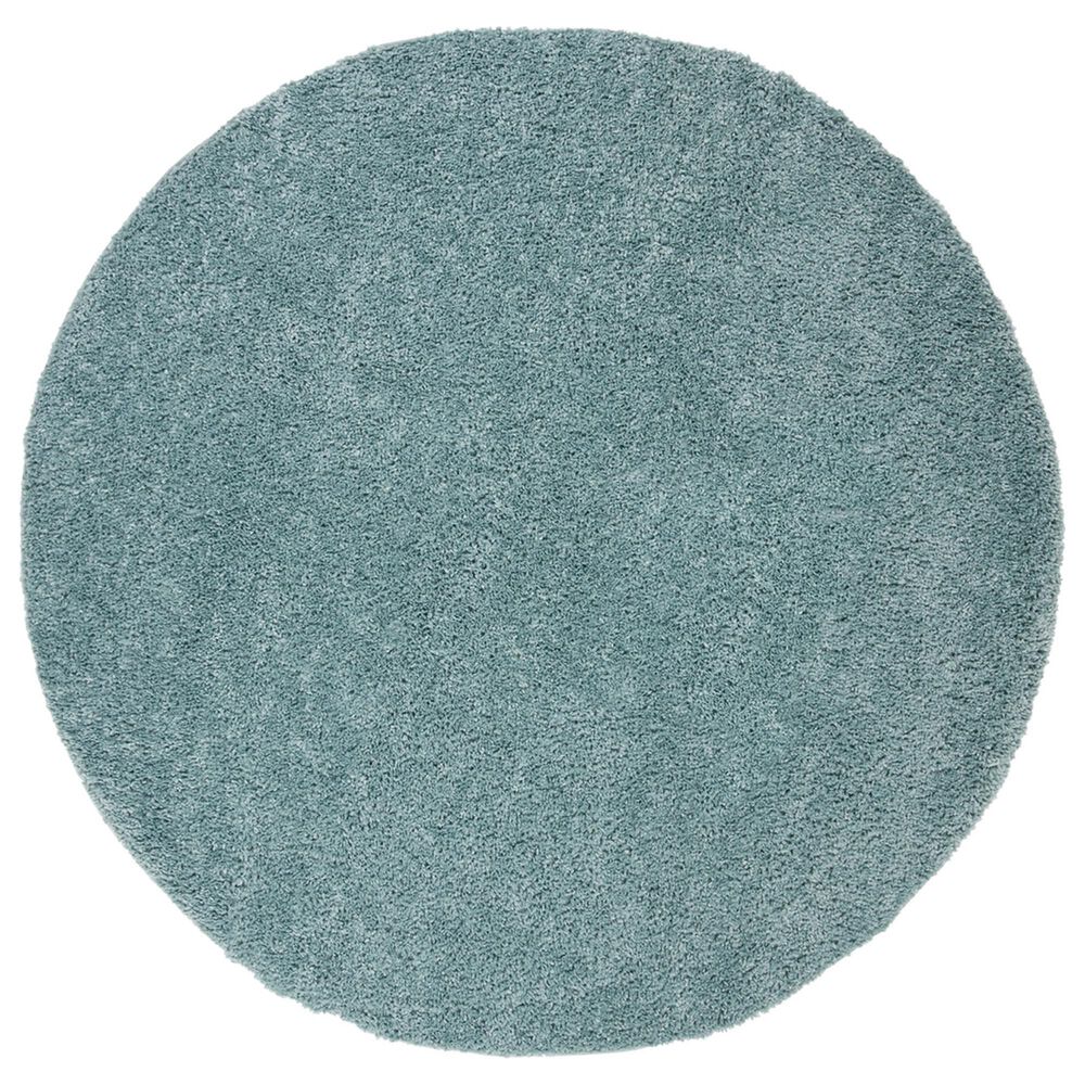 Safavieh August Shag 5"3" Round Aqua Area Rug, , large