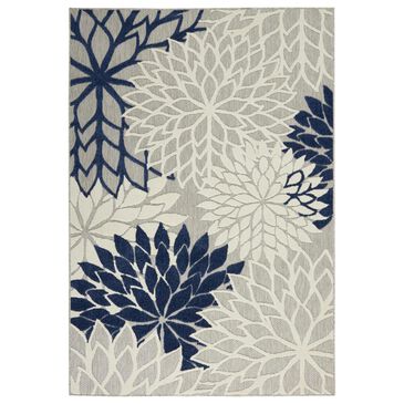 Nourison Aloha ALH05 5"3" x 7"5" Ivory and Navy Indoor/Outdoor Area Rug, , large