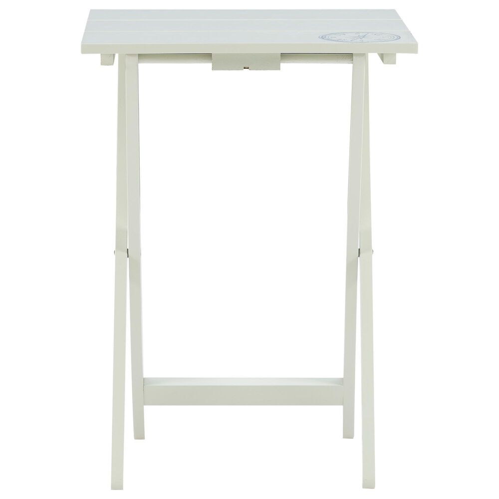 Linon Home Decor Compass Folding TV Tray Table Set with Stand in Light Gray (Set of 4), , large