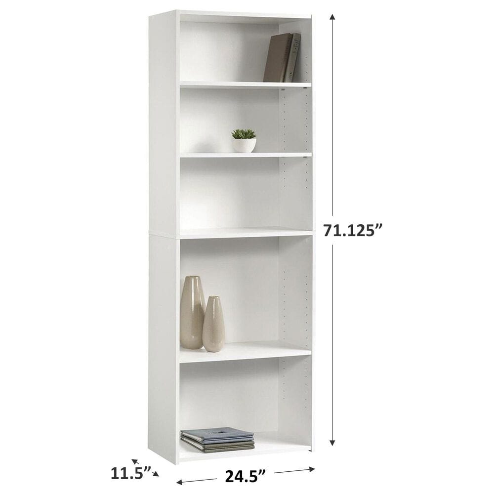 Sauder Beginnings 5-Shelf Bookcase in Soft White, , large