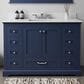 Lexora Home Dukes 48" Single Bathroom Vanity in Navy Blue with 2 cm White Quartz Top and Rectangular Sink, , large