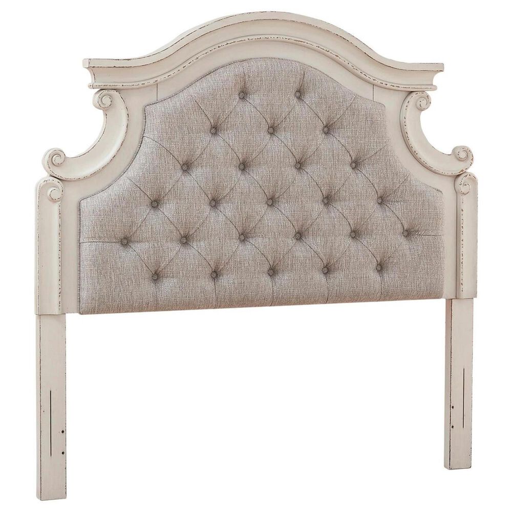 Ashley Realyn Full Upholstered Panel Headboard in Chipped White, , large