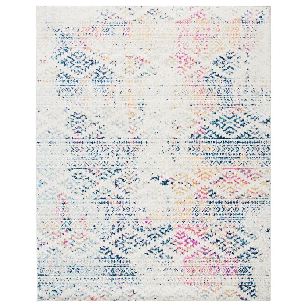 Safavieh Tulum TUL272C Ivory and Blue 8" x 10" Area Rug, , large