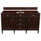 James Martin Vanities Brittany 60" Double Bathroom Vanity in Burnished Mahogany with 3 cm Arctic Fall Solid Surface Top, , large