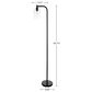 Timberlake 65" Modern Floor Lamp with LED Edison Bulb in Black, , large