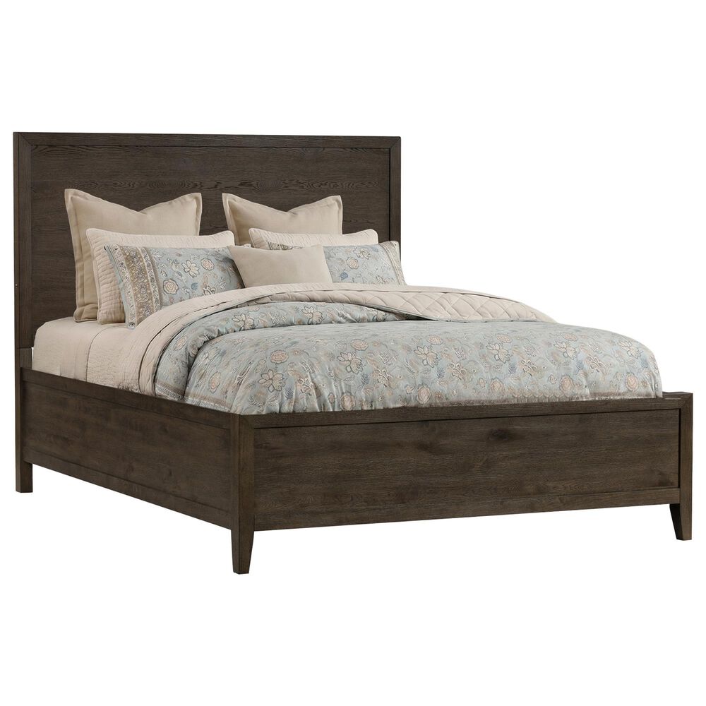 Hawthorne Furniture Norwich Queen Platform Panel Bed with Dresser and Nightstand in Dark Rustic Oak, , large