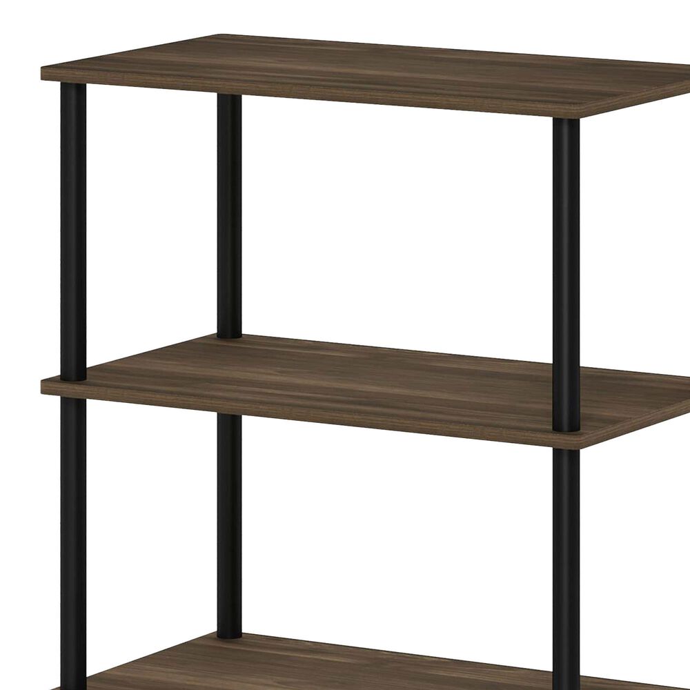 HOMLUX Turn-N-Tube 4-Tier Kitchen Storage Cart in Columbia Walnut and Black, , large