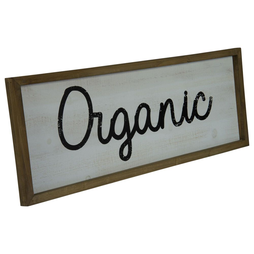 VIP Home and Garden "Organic" 10" x 29.5" Sign in Brown, White and Black, , large