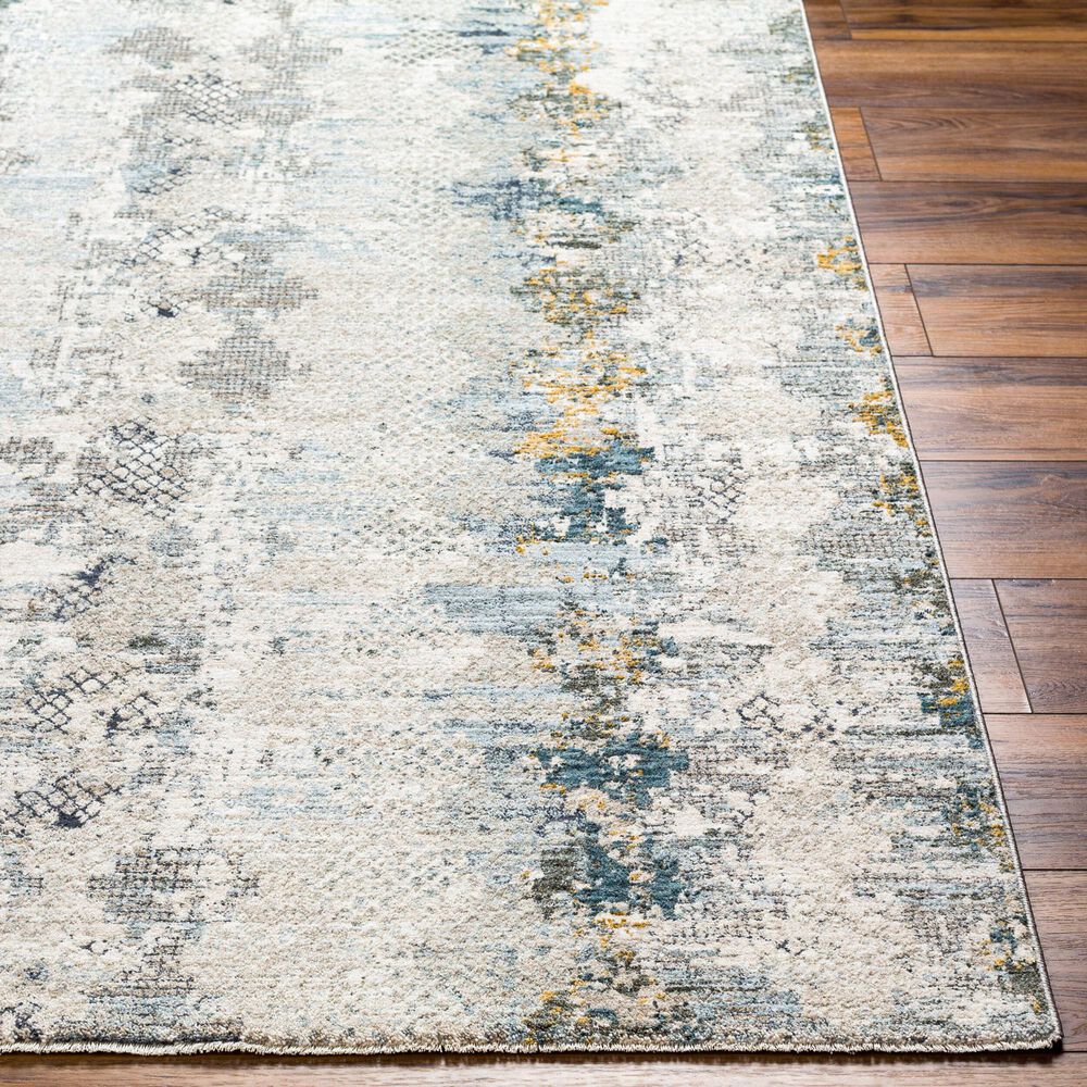 Surya Dresden Off-White, Taupe, Dusty Sage, Ink Blue, Light Gray and Deep Teal 6'7" x 9'6" Area Rug, , large