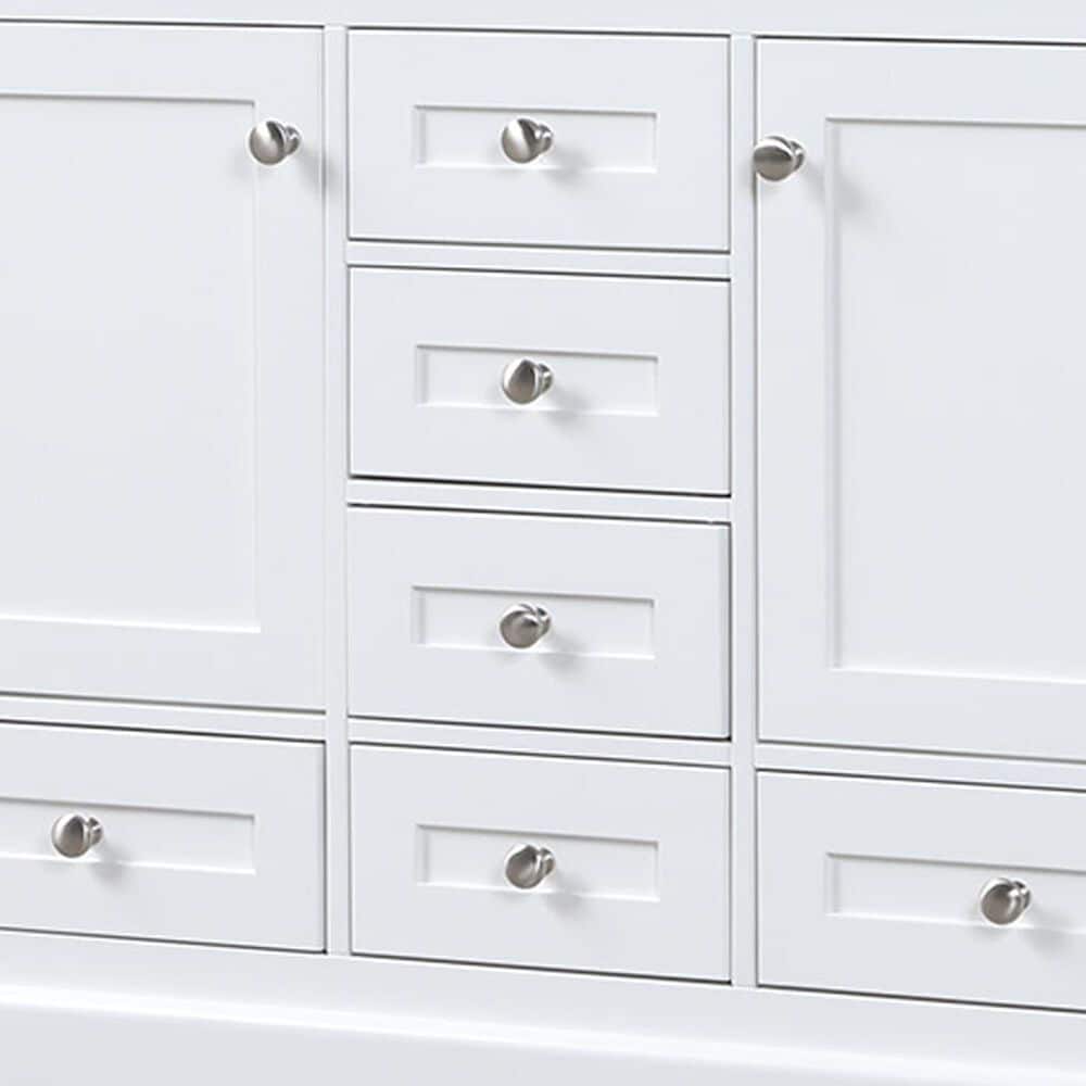 Lexora Home Dukes 48&quot; Double Bathroom Vanity in White with 2 cm White Cultured Marble Top and Rectangular Sinks, , large