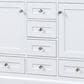 Lexora Home Dukes 48" Double Bathroom Vanity in White with 2 cm White Cultured Marble Top and Rectangular Sinks, , large