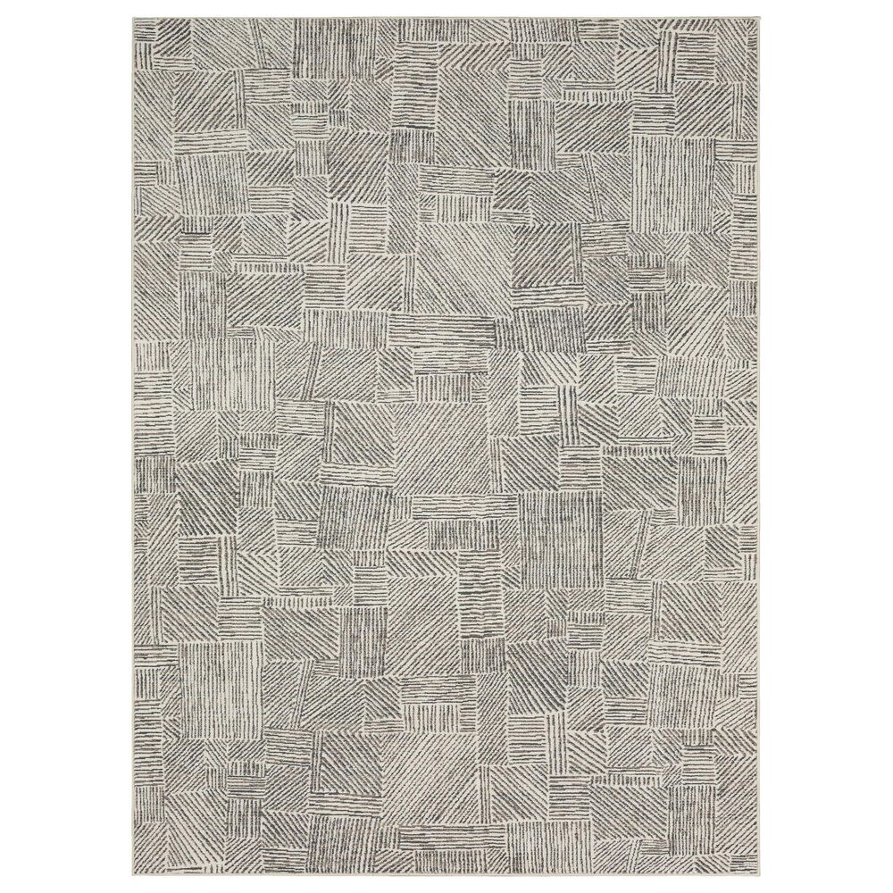Drew and Jonathan Home Vanguard Minoan 2"4" x 7"10" Frost Grey Runner, , large
