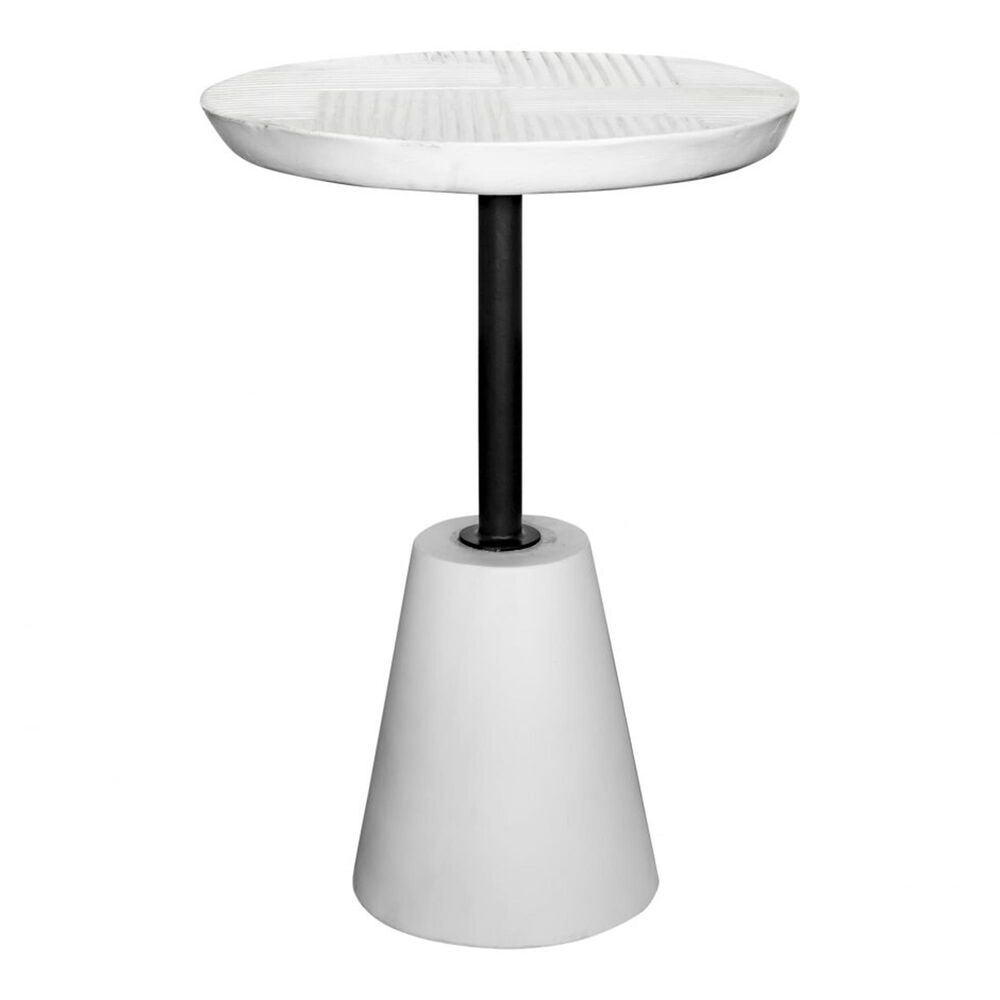 Moe"s Home Collection Foundation Patio Accent Table in White, , large