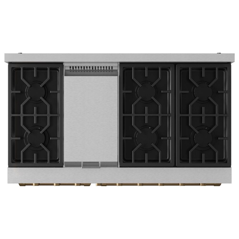 THOR KITCHEN Gordon Ramsay 6.8 Cu. Ft. 48&quot; Professional Natural Gas Range with Bronze Handle Kit in Stainless Steel, , large