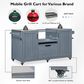 Hearth and Haven Outdoor Kitchen Island Cart with Stainless Steel Top in Grey and Blue, , large