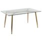 LumiSource Clara Dining Table in Gold and Clear - Table Only, , large