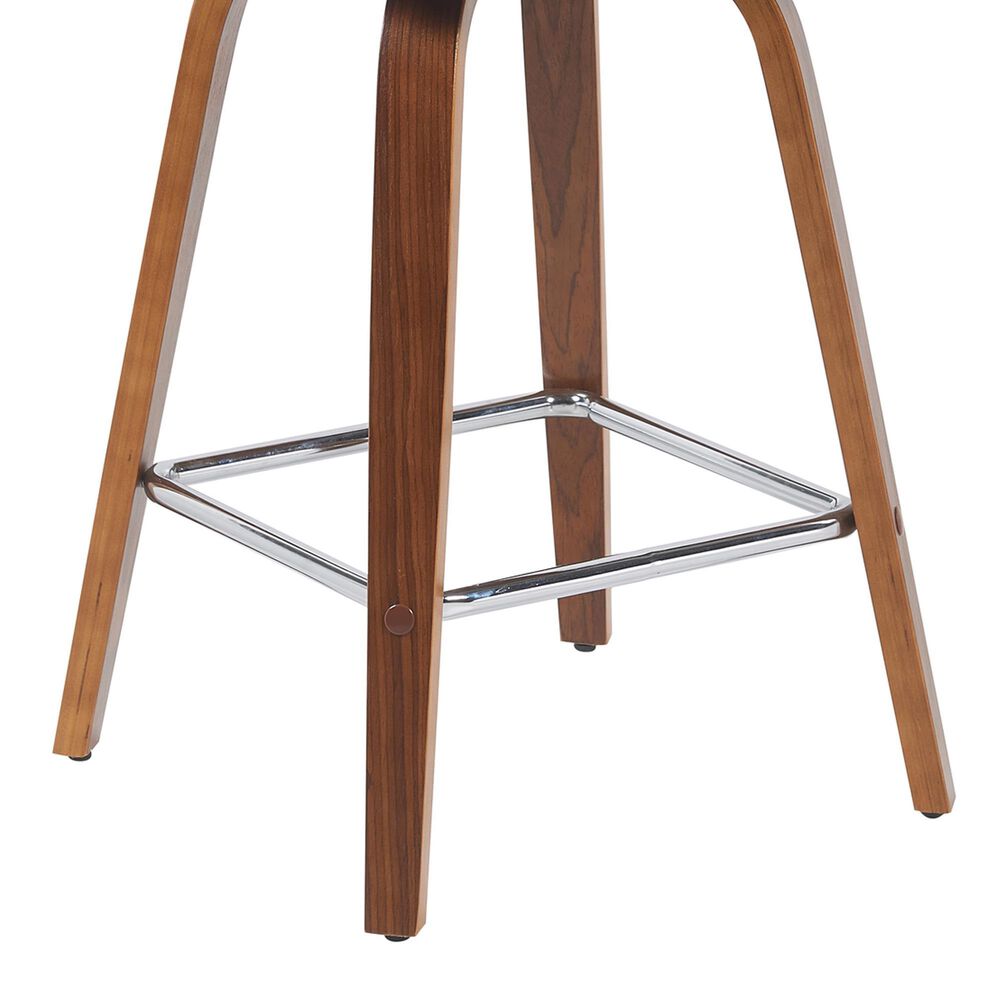 Armen Living Vienna Swivel Counter Height Stool with Vintage Blue Upholstery in Walnut, , large