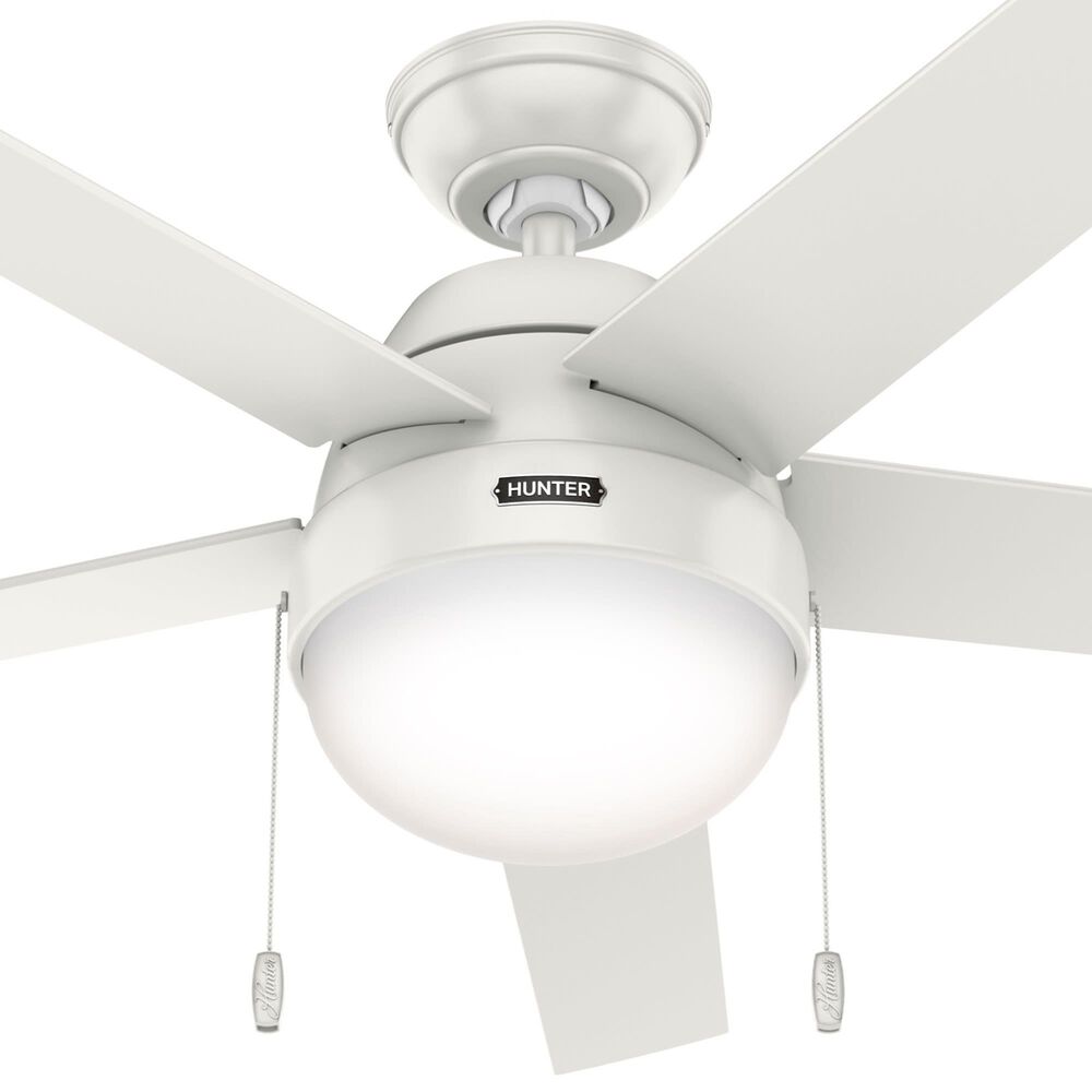 Hunter Anslee 52&quot; Ceiling Fan with LED Lights in Fresh White, , large
