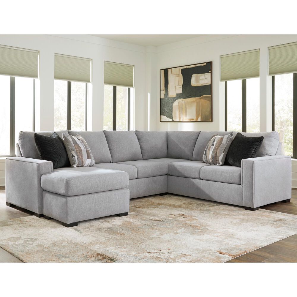 Ashley Lakepoint 2-Piece U-Shaped Sectional with Left-Facing Chaise in Nickel, , large