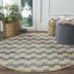 Safavieh Montauk Geometric 6" Round Gold and Multicolor Area Rug, , large