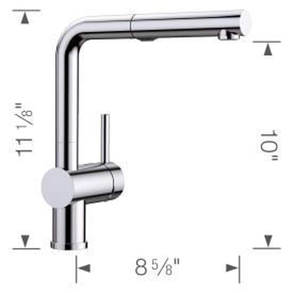 Blanco Linus 1.5 GPM Low-Arc Pull-Out Kitchen Faucet in Chrome, , large