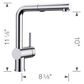Blanco Linus 1.5 GPM Low-Arc Pull-Out Kitchen Faucet in Chrome, , large