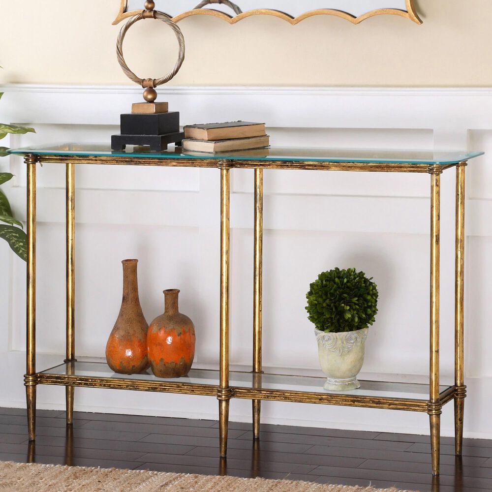 Uttermost Elenio Console Table in Gold, , large