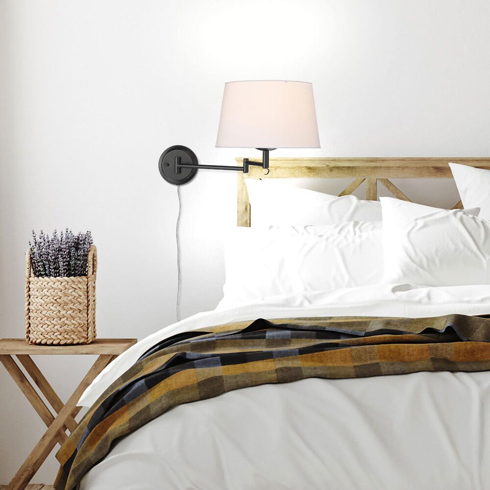 Golden Lighting Eleanor 1-Light Articulating Wall Sconce in Matte Black, , large