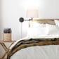 Golden Lighting Eleanor 1-Light Articulating Wall Sconce in Matte Black, , large