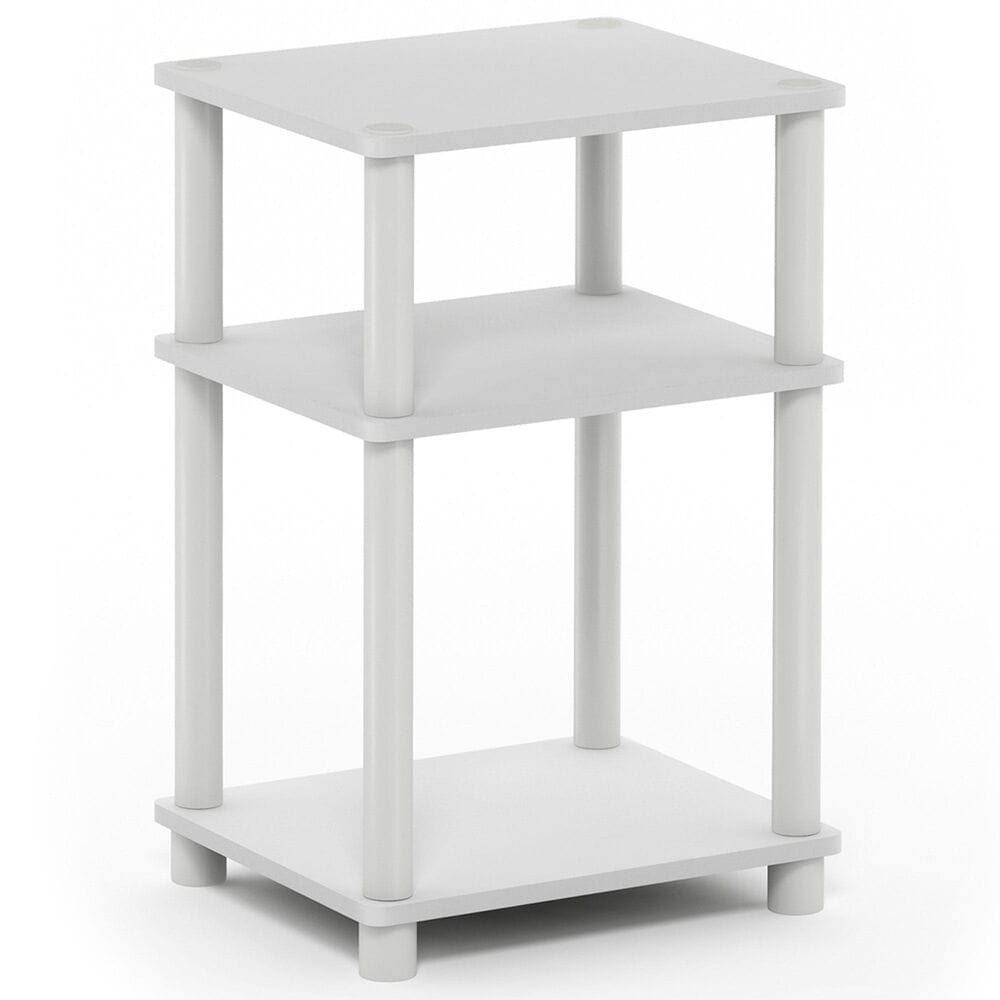 HOMLUX 3-Tier End Table in White, , large