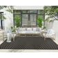 Nourison Twist Reversible 8" x 10" Black Indoor/Outdoor Area Rug, , large