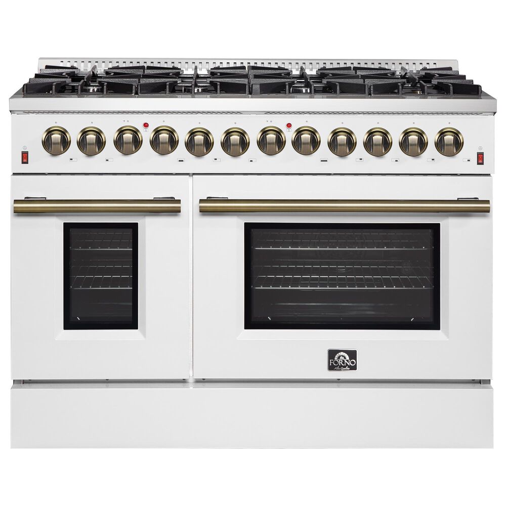 Forno Galiano 48" Freestanding Dual Fuel Range in White, , large