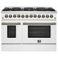 Forno Galiano 48" Freestanding Dual Fuel Range in White, , large