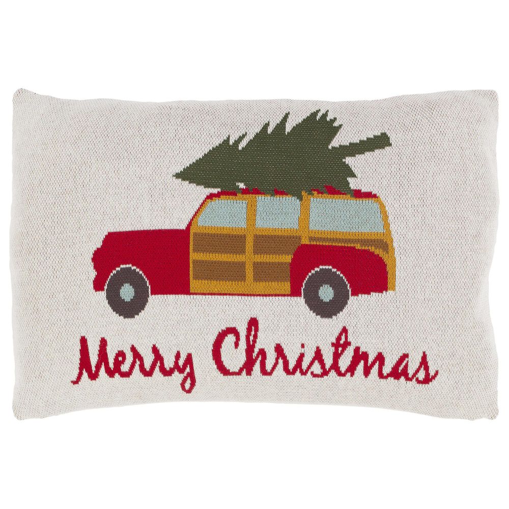 Surya Inc Very Merry 16" x 24" Toss Pillow in Ivory and Red Green, , large