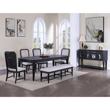 Crown Mark Kingsbury Dining Table in Black - Table Only, , large